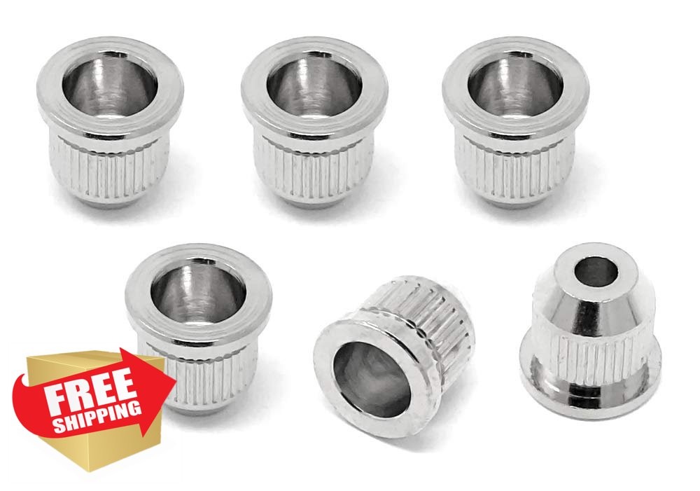 Vintage Forge Chrome String Ferrules for Stratocaster Telecaster Set 6