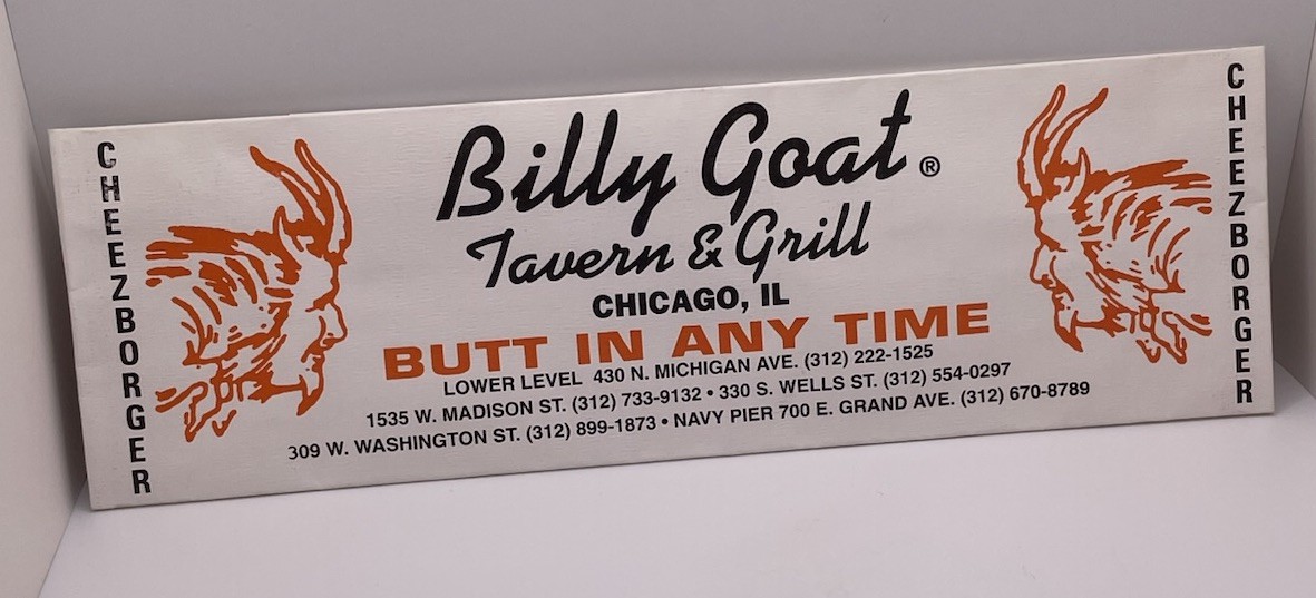 Unused Billy Goat Tavern & Grill Paper Hat Chicago Butt in any Time Cheezborger