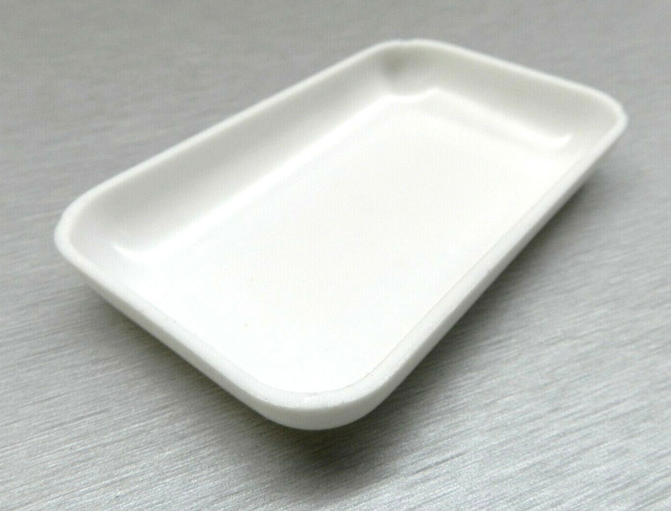 Sorting Tray White Plastic for Beads Gemstones Open Tray Rectangle 4" x 2-1/2"