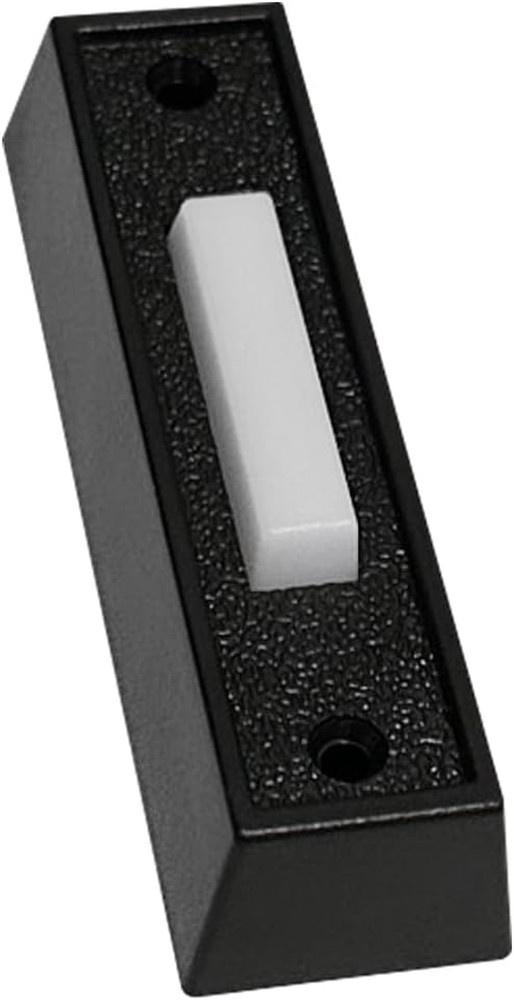 LED Lighted Doorbell Button Push Switch Wall Mounted for Chime Ring (BLACK)
