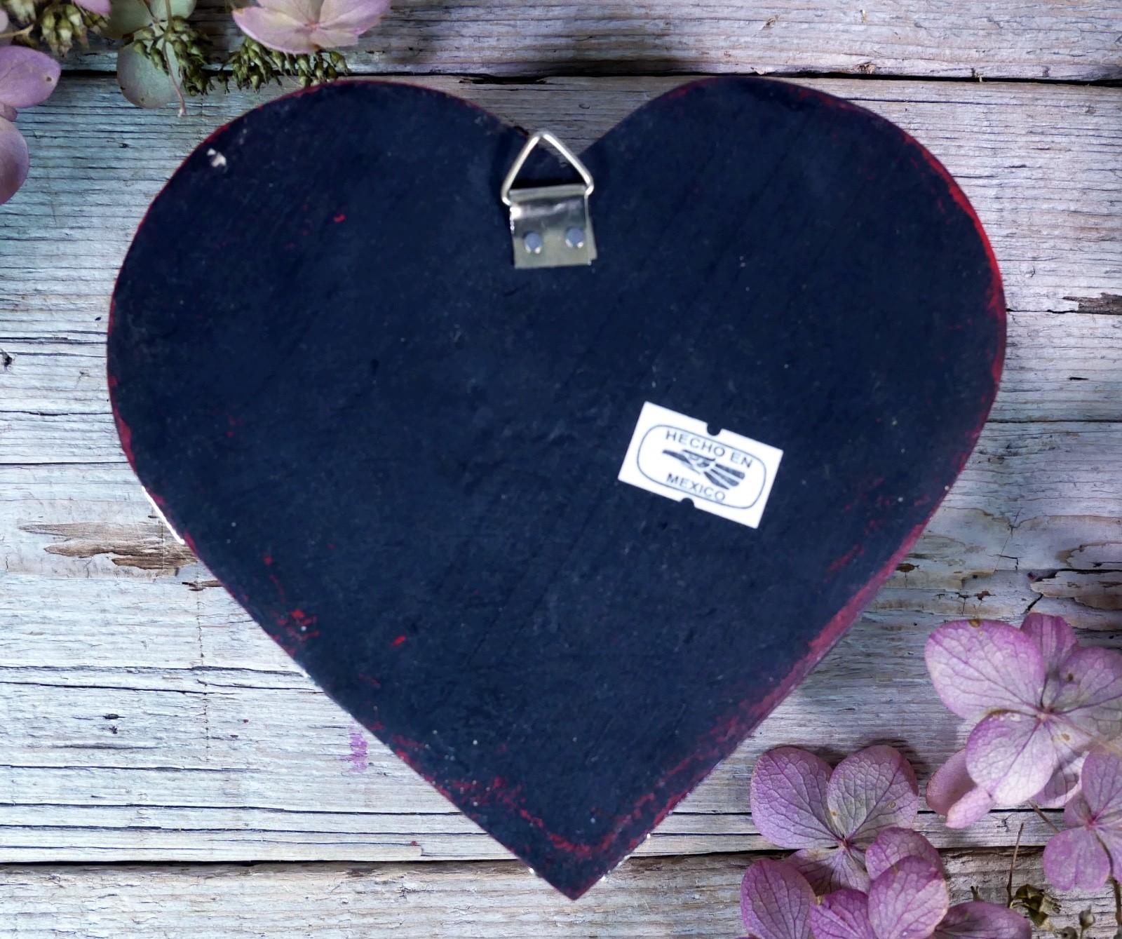 Red Wood Heart Milagros Handmade Michoacan Mexican Folk Art Love Token Small Sz