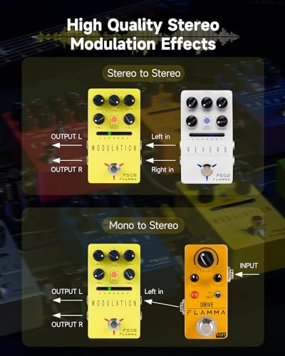 FLAMMA FS05 Multi Modulation Guitar Pedal 11 Effects Stereo Buffered Bypass