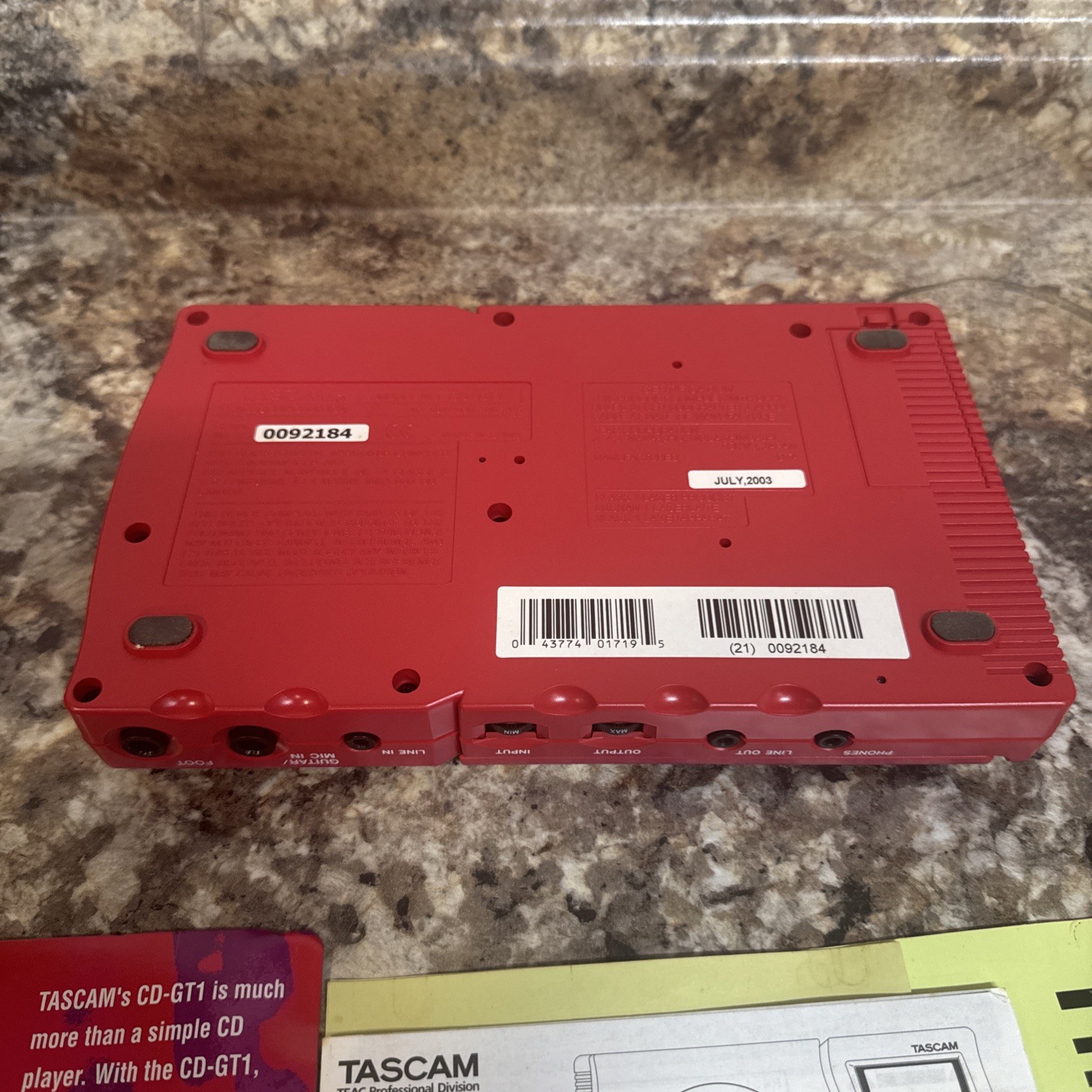 TASCAM CD-GT1 Portable Guitar Trainer Battery Powered NO AC ADAPTER - Tested