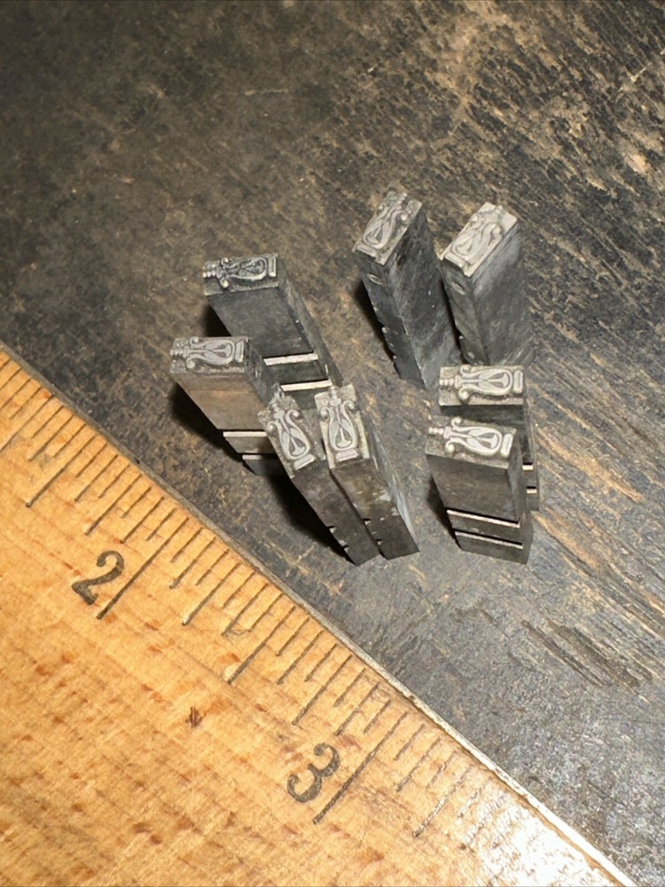Printing Blocks “ 8 Lead Ornamental Borders” Dingbats Small