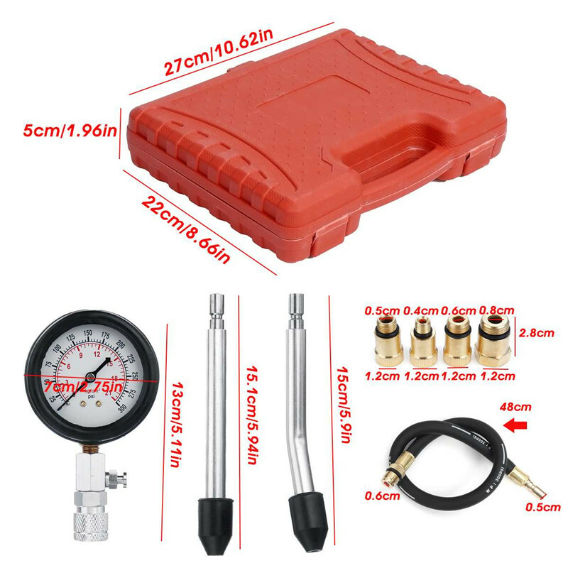 Car Engine Compression Cylinder Pressure Tester Gauge Multi-Function Tools Set