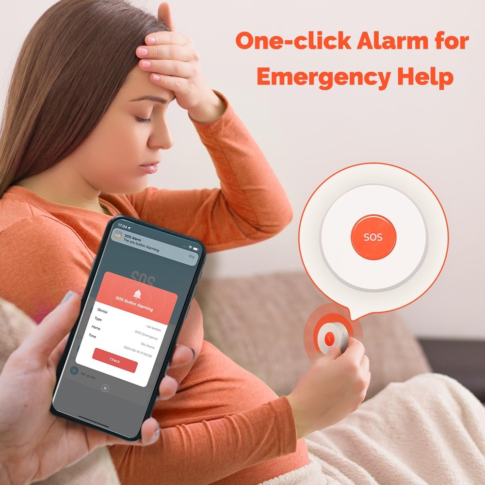 Tuya ZigBee SOS Button Sensor Alarm Elderly Children Life App Remote Control
