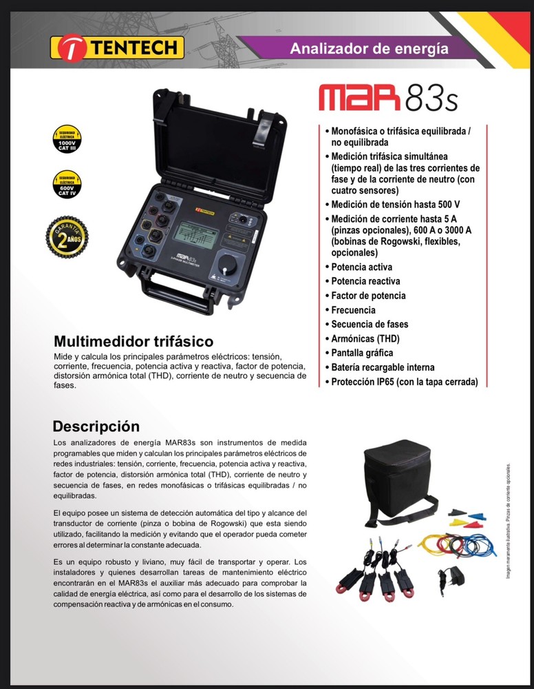 Megabras Tentech MAR-83s Three-Phase Power Quality Analyzer