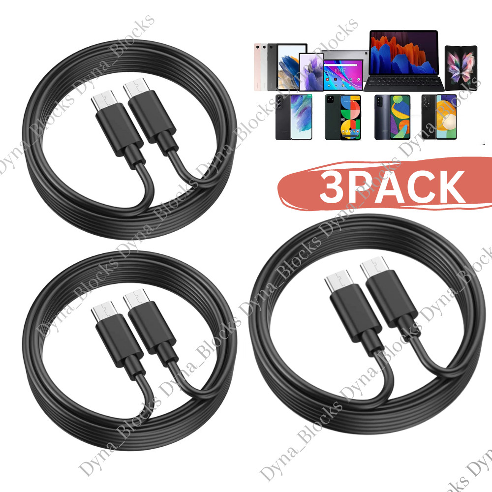 3Pack USB Type-C To Type-C Cable PD Fast Charging Charger For Samsung Note10 S9