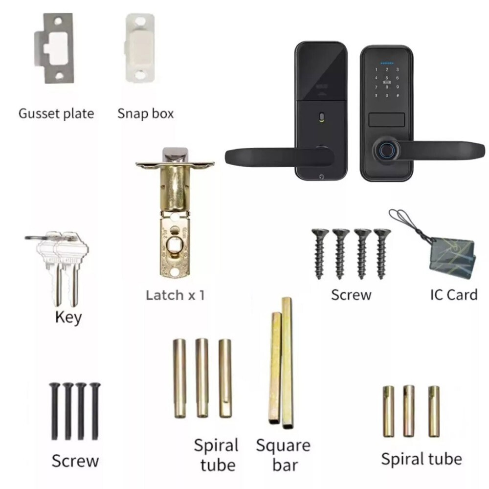 Smart Door Lock with Handle, Fingerprint Keyless Entry Electronic Digital Keypad