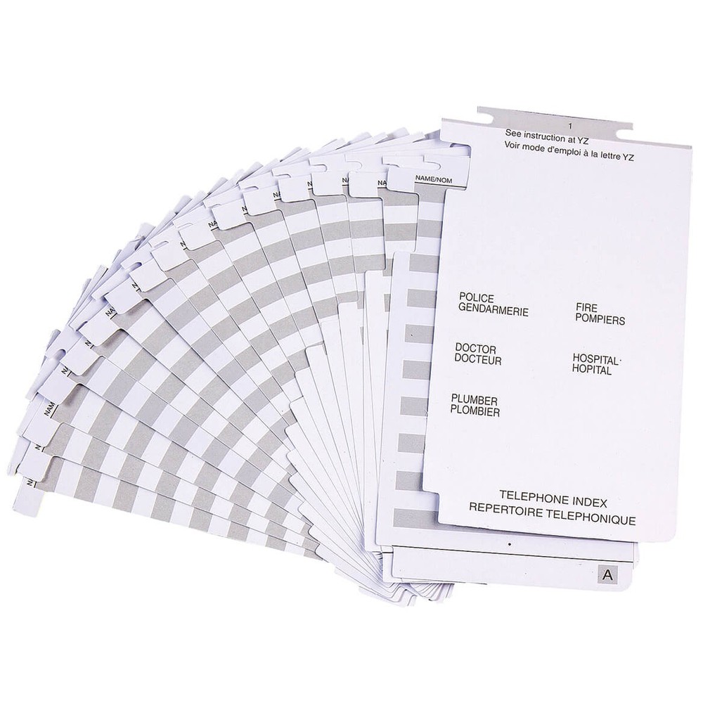 Telephone Index Refill Pages