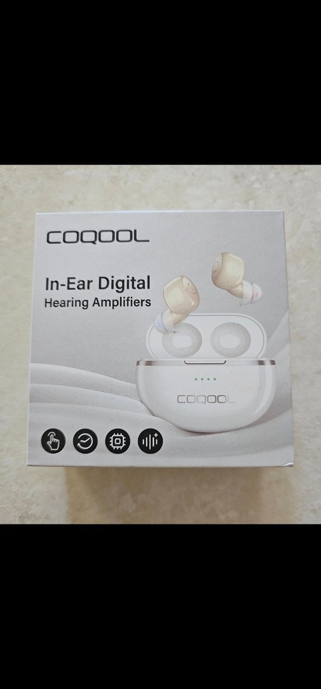 COQOOL in-ear Digital Hearing Amplifiers Devices w/charging Case Open Box