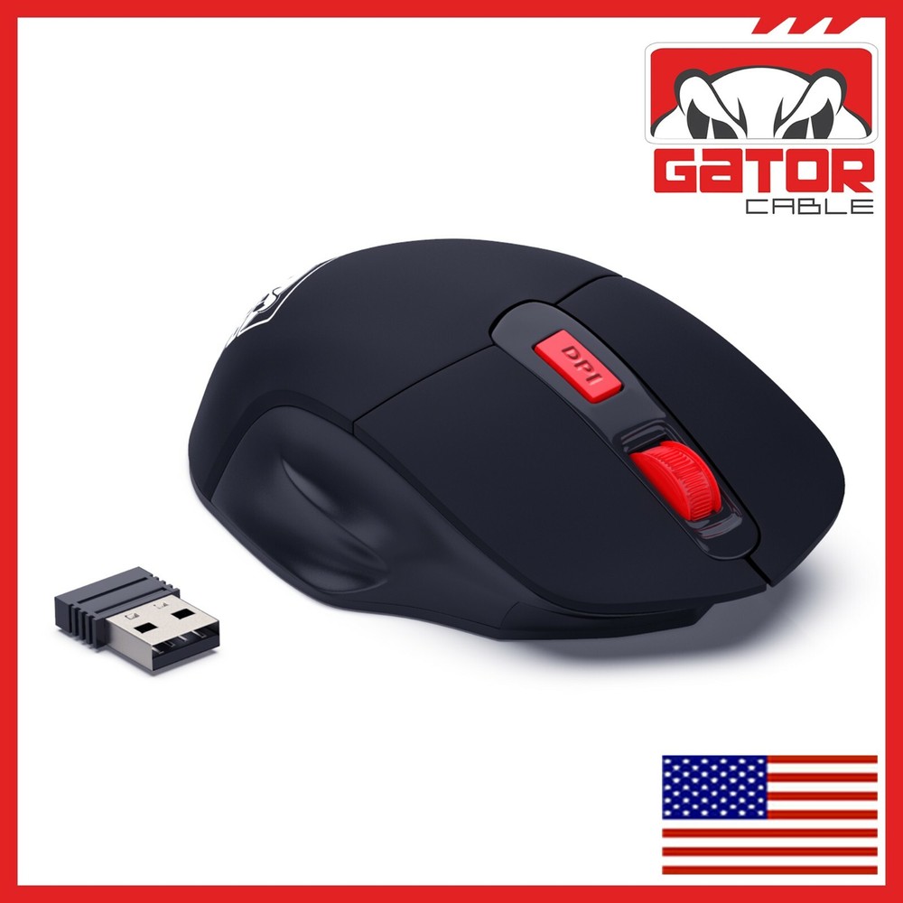 Wireless Optical Mouse Ergonomic USB Receiver 2.4GHz for Laptop PC Computer Mac