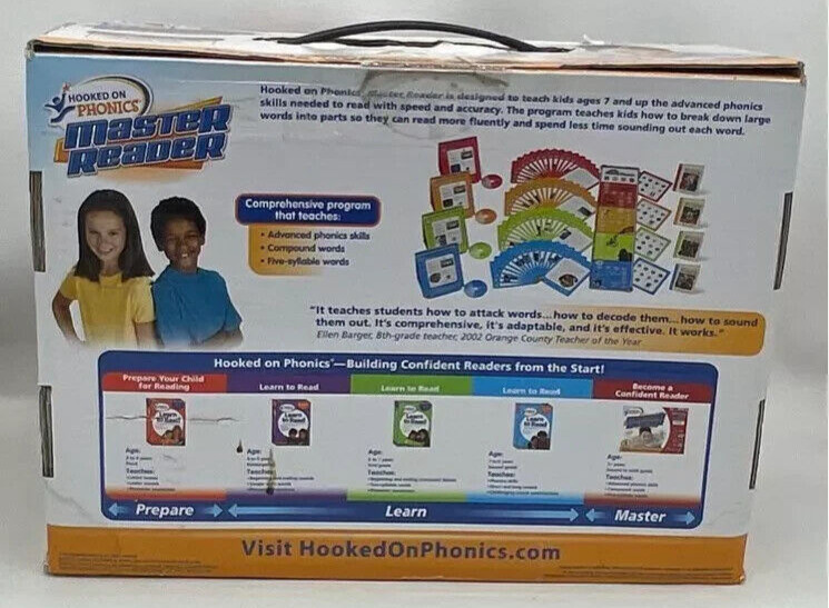Hooked on Phonics Master Reader 2nd to 6th Grade 7+ Years Old - Missing 2/4 CD's
