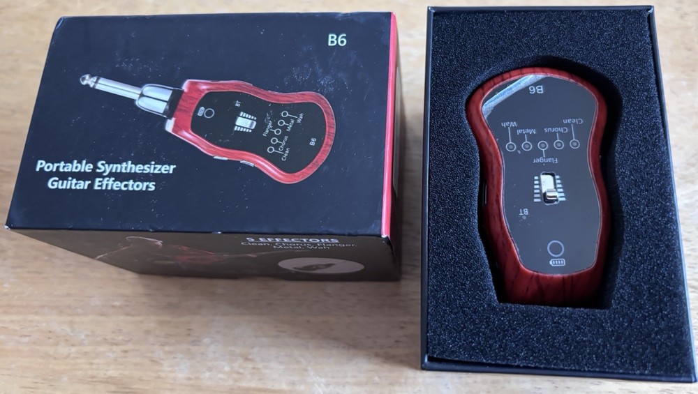 Portable Synthesizer Guitar Effector B6: 5 Effectors Red (Open Box)
