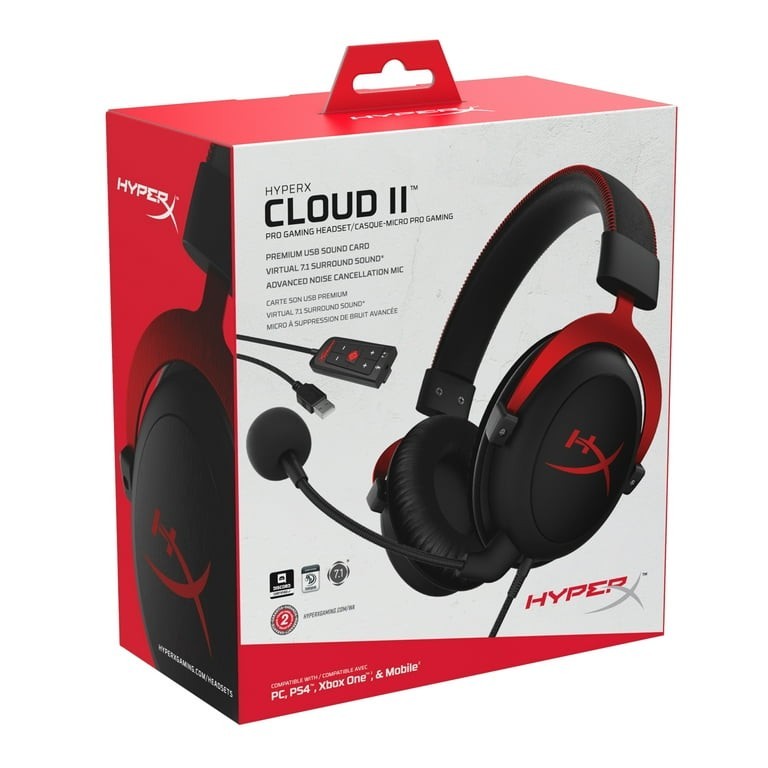 HyperX Cloud III Over-Ear Gaming Headset - Black/Red