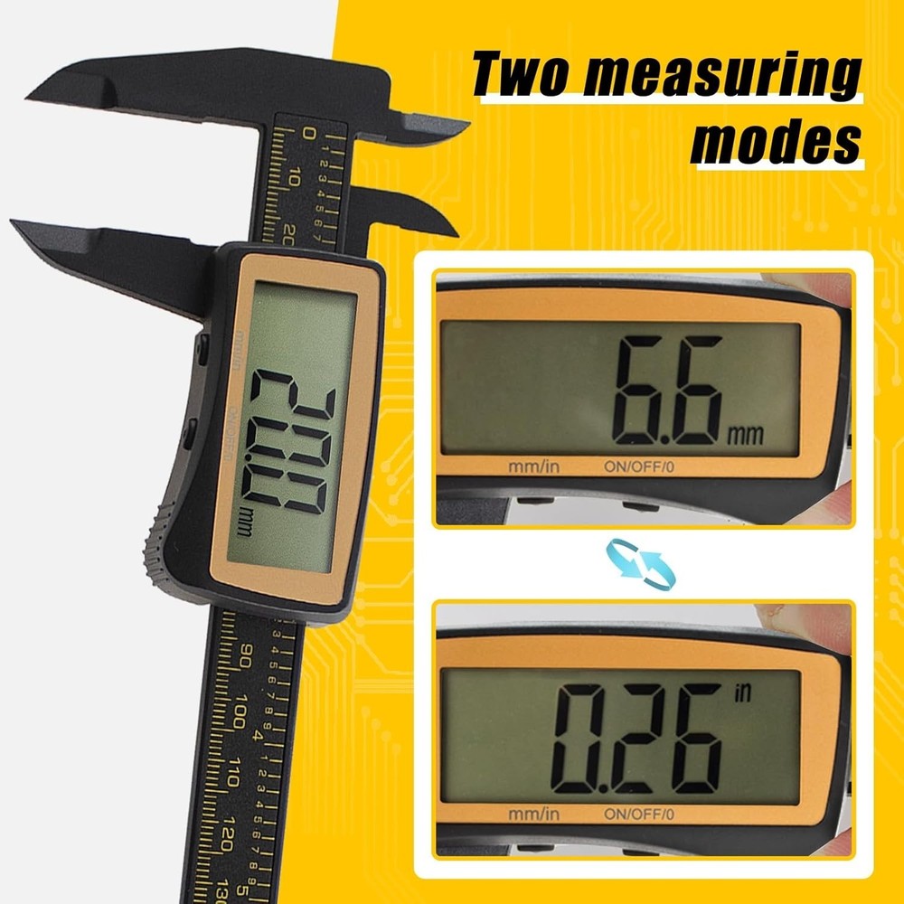 Precision Digital Caliper with Inch/Metric Conversion & Easy Read Large Display