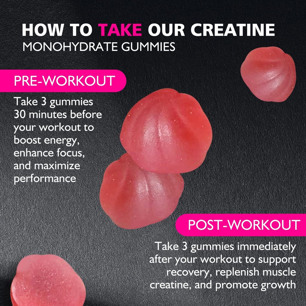 Boost Muscle Strength and Performance - Creatine Monohydrate Gummies 135 Count