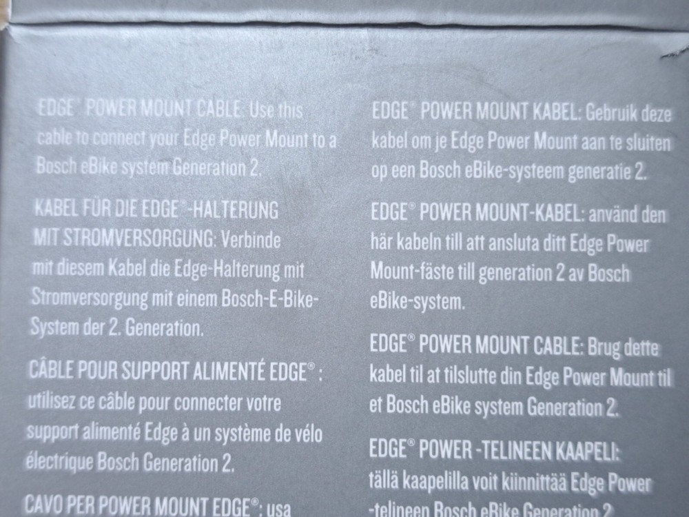 Garmin Edge Power Mount Cable / Bosch Gen. 2 Compatable / NEW