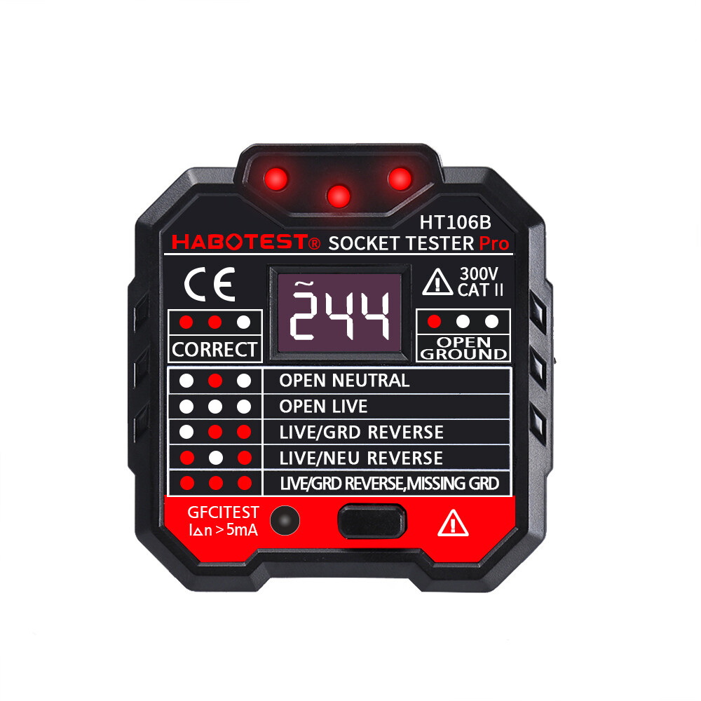 Digital Display Socket Tester Plug Polarity Phase Check Voltage Detector US/EU