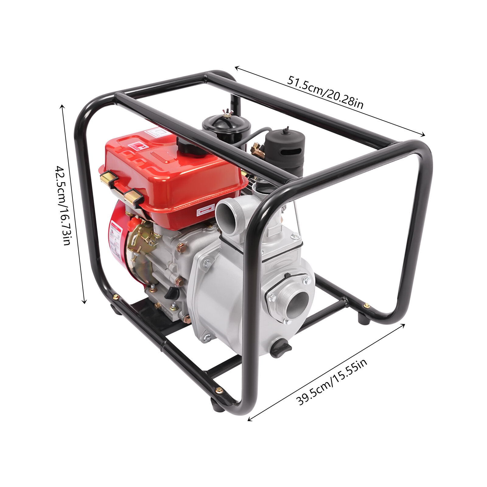 4L 2 inch Water Pump Water Transfer Pump 4-Strok Diesel Water Pump + Water Pipe