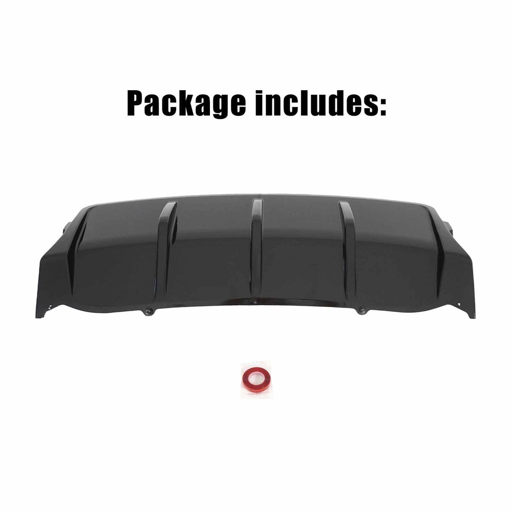 Rear Bumper Diffuser Chevy Camaro SS 2016-2018 ABS Plastic Glossy Black
