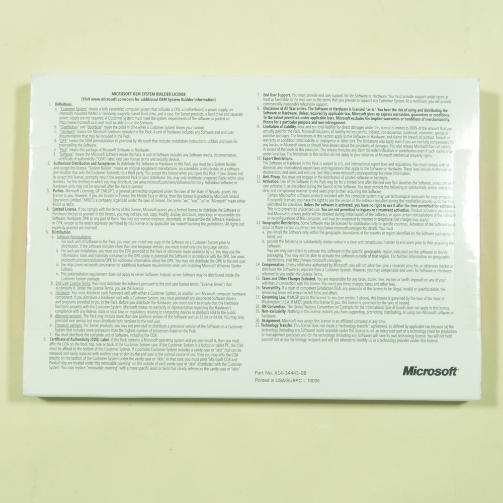 Microsoft Windows Home Server 2011 OEM System Builder Pack New Sealed