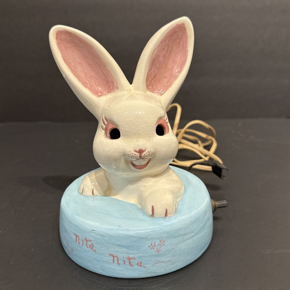 Vintage Mid Century Rabbit Night Light - READ