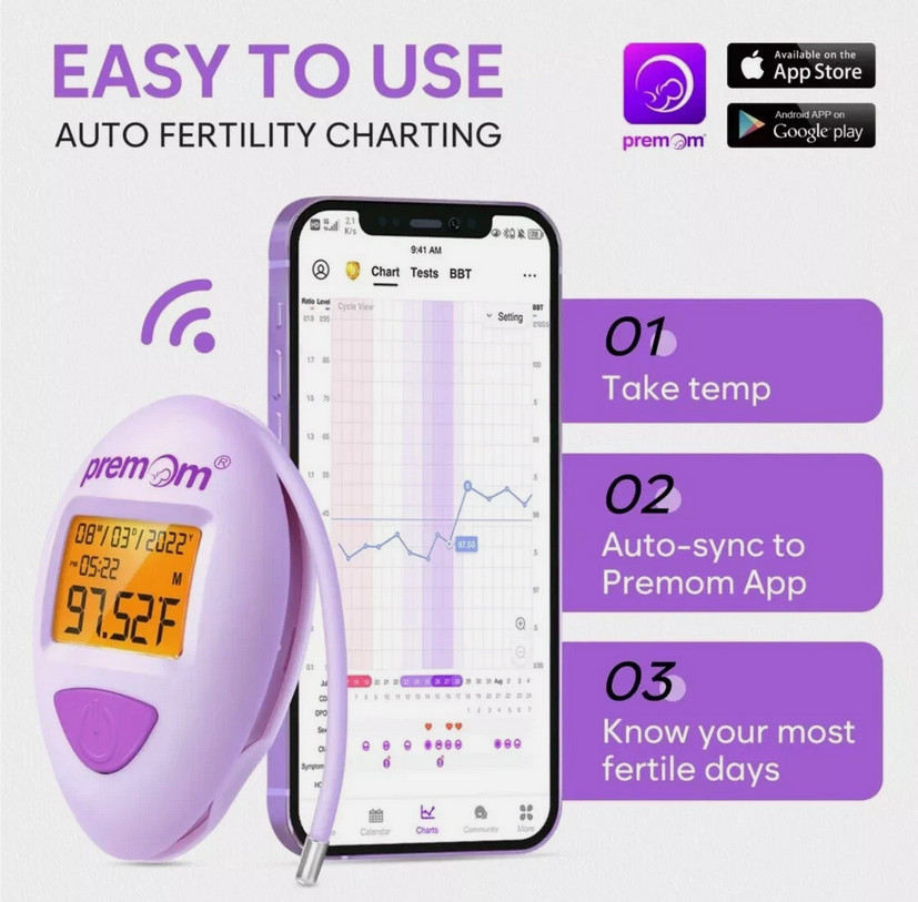 Easy@Home Smart Basal Thermometer - Integrated with Premom App – EBT-380