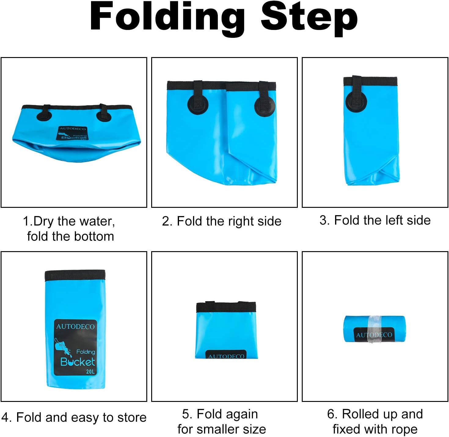 Collapsible Bucket 5 Gallon Container Folding Water Bucket Portable Wash Basin 2