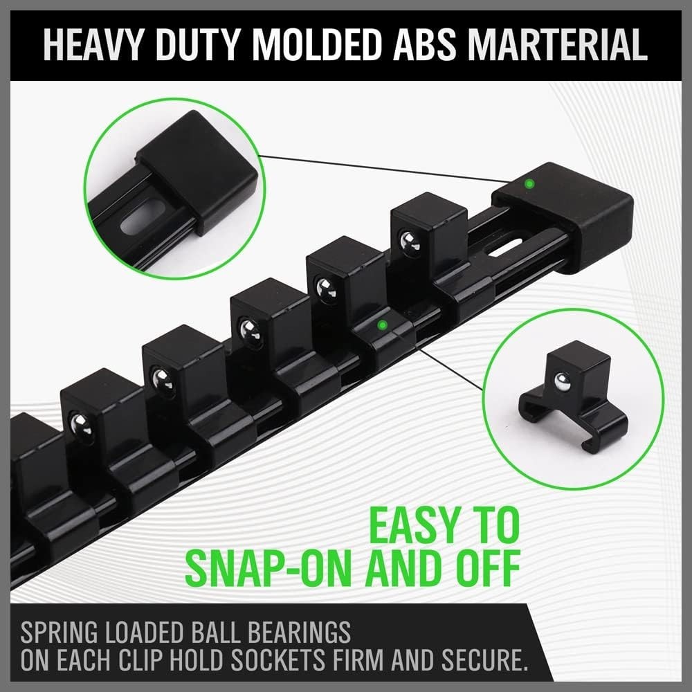 Versatile 9-Piece Socket Organizer - Efficient Tool Storage Solution