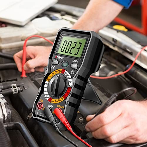 Digital Multimeter with Case,DC AC Voltmeter,Ohm Volt Amp SZ301 Black