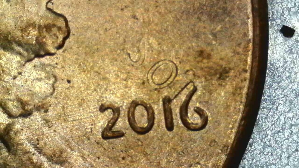 2016 Lincoln Cent Penny Error Miss Strike? EC011