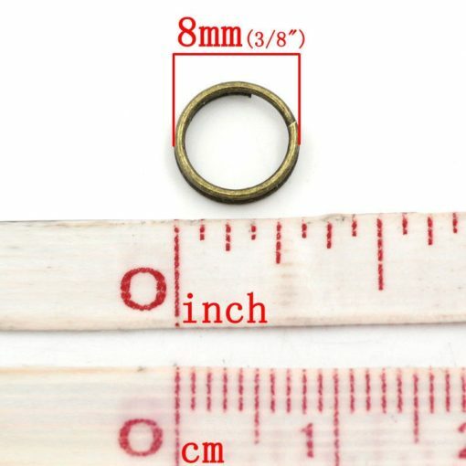 100 pcs Bronze Tone Split Double Loop Open Jump Rings – 8mm – 15 Gauge – 1.5mm