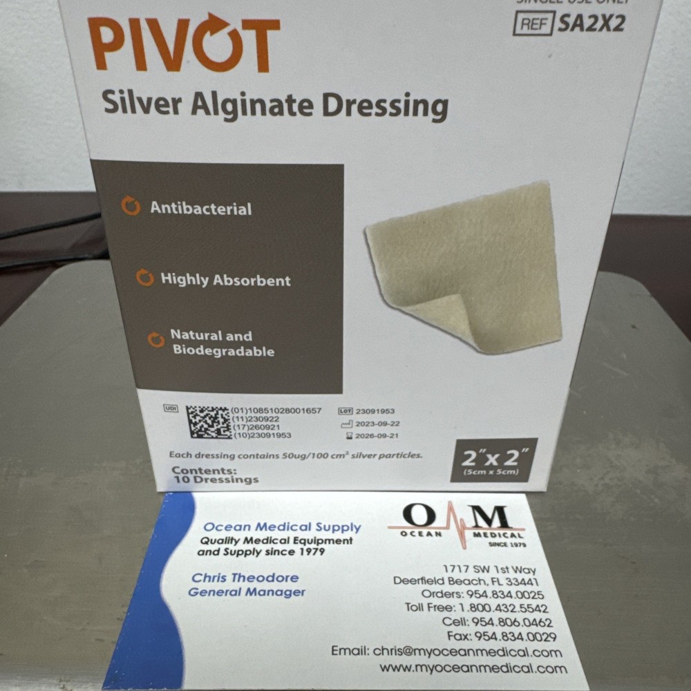 2” X 2” Silver Alginate Dressing, 10/Box By Pivot #SA2X2.