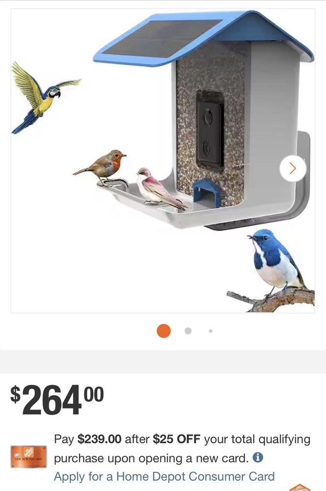 Smart Bird Feeder, Camera Solar Powered, HD Camera Auto Capture Bird