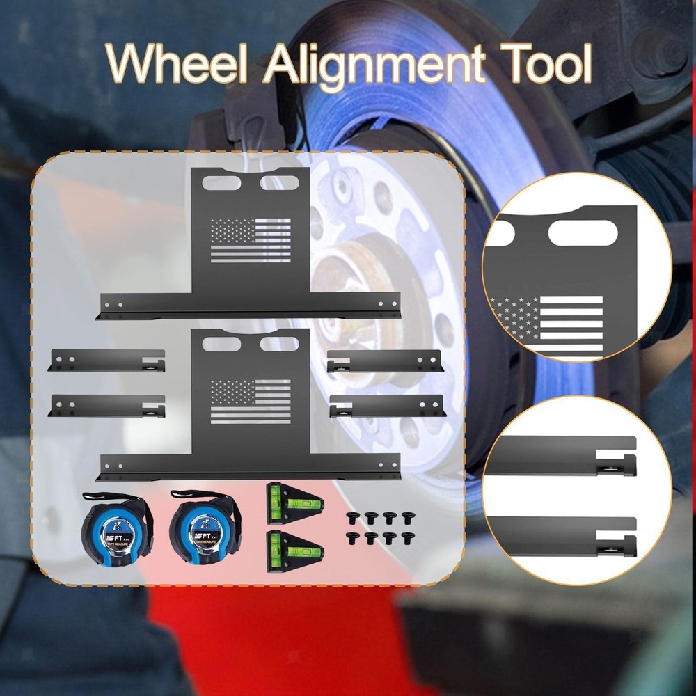 2 Set Wheel Alignment Tool Kit Efficient Automotive with Tape Measures