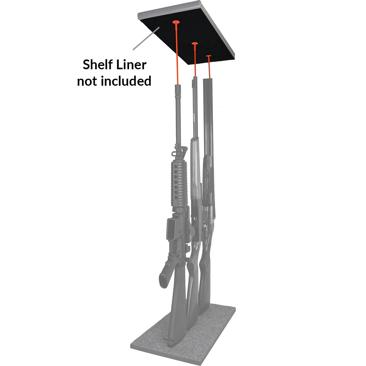 Gun Storage Solutions Pack of 6 Rifle Rods Add-On Kit (No Shelf Liner)