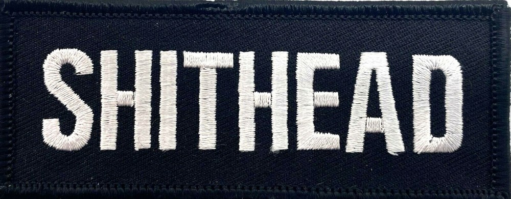 SHITHEAD MOTORCYCLE VEST EMBROIDERED SEW ON PATCH I-29