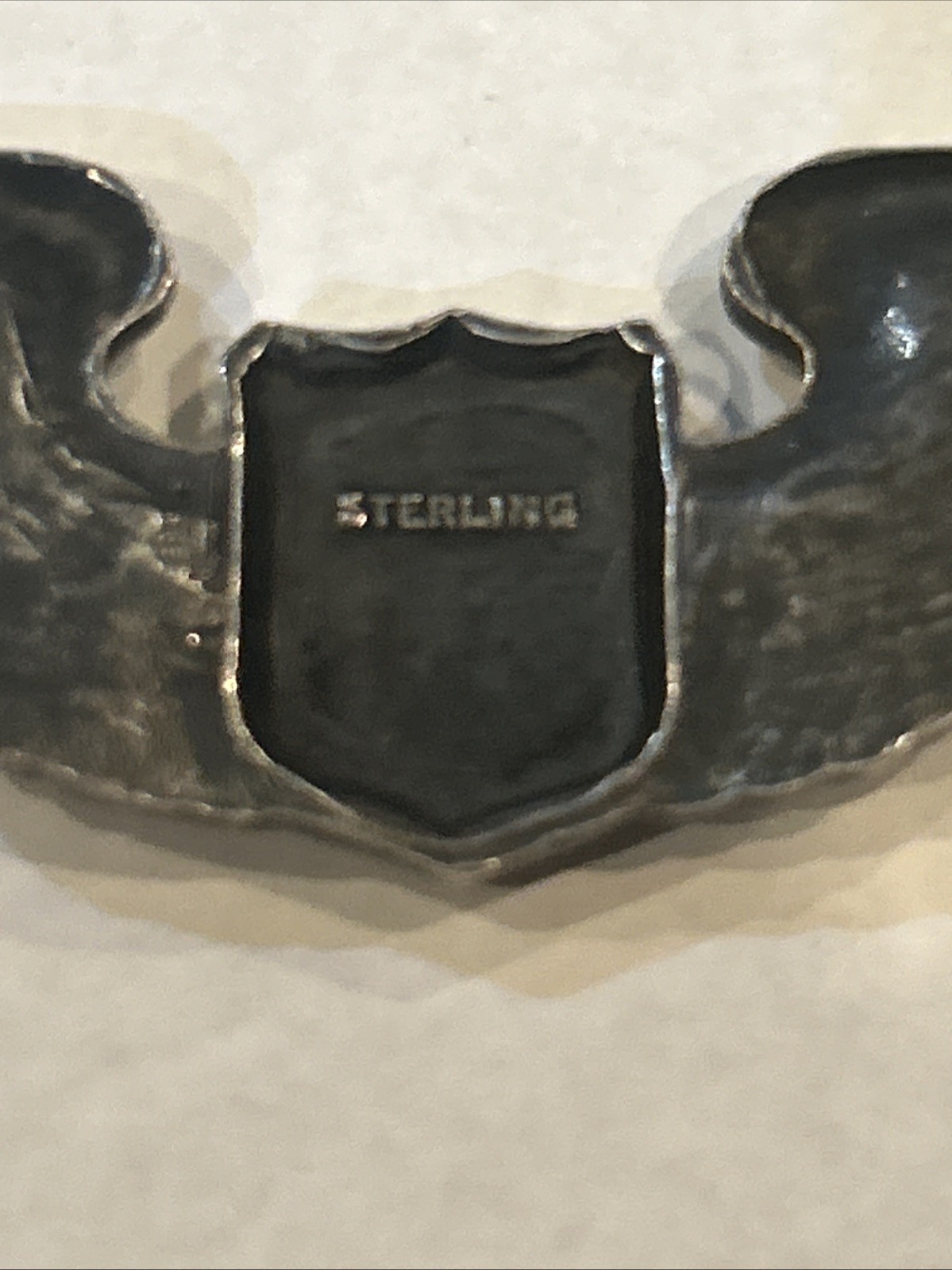 WWII USAAF Pilot Wings 3" Sterling Silver Army Air Forces Aviator Pin Military