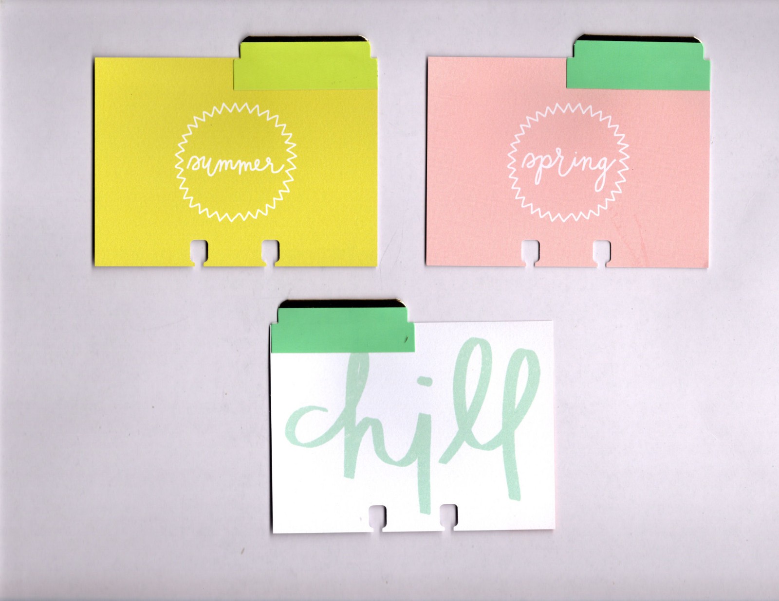 Project Life RAD (10) HANDMADE MEMORYDEX/ROLODEX CARDS ALL TABBED