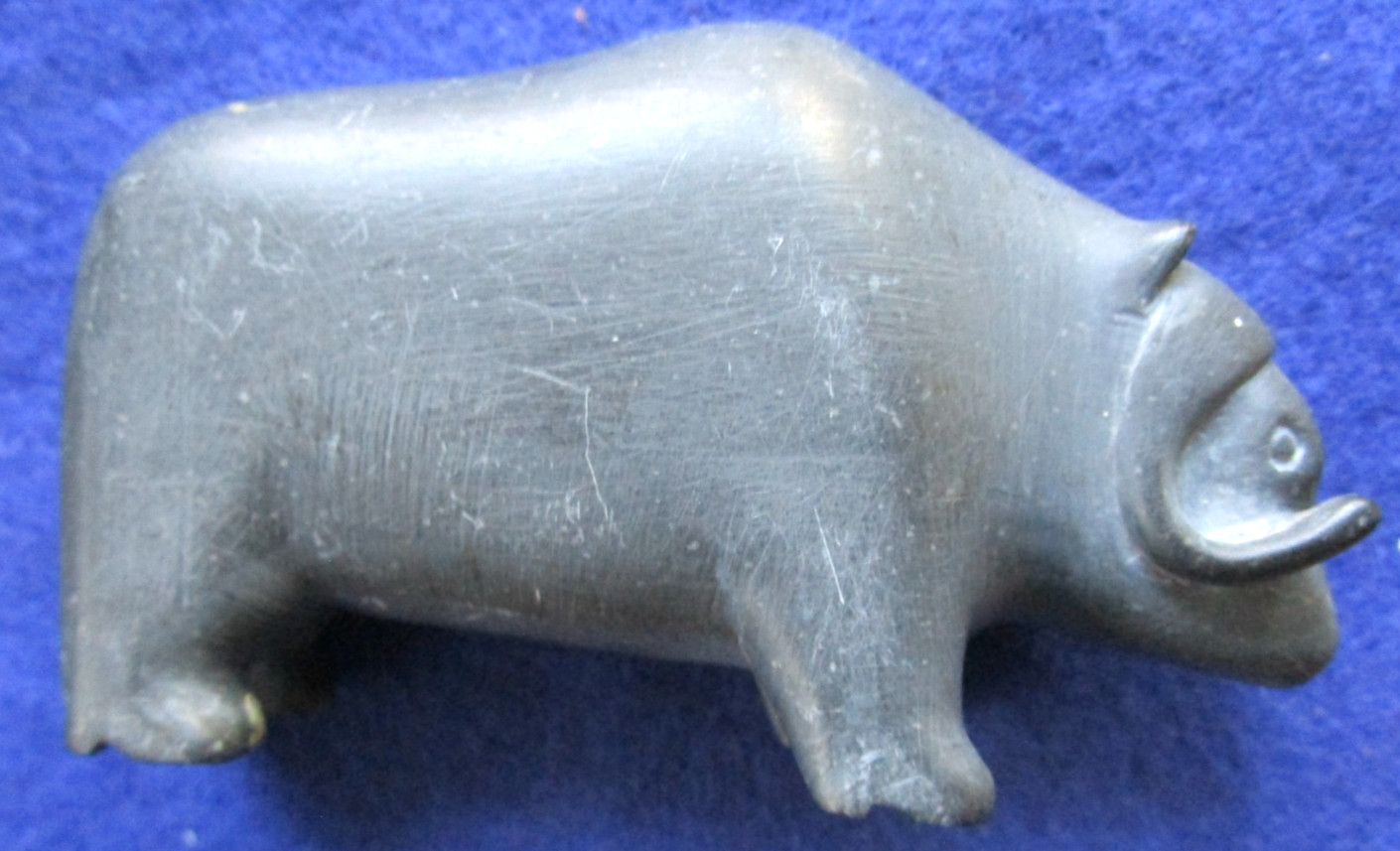 Vintage QINGAUK Mary Kaniak INUIT Sculpture MUSK OX Stone Carving 1960's ARCTIC