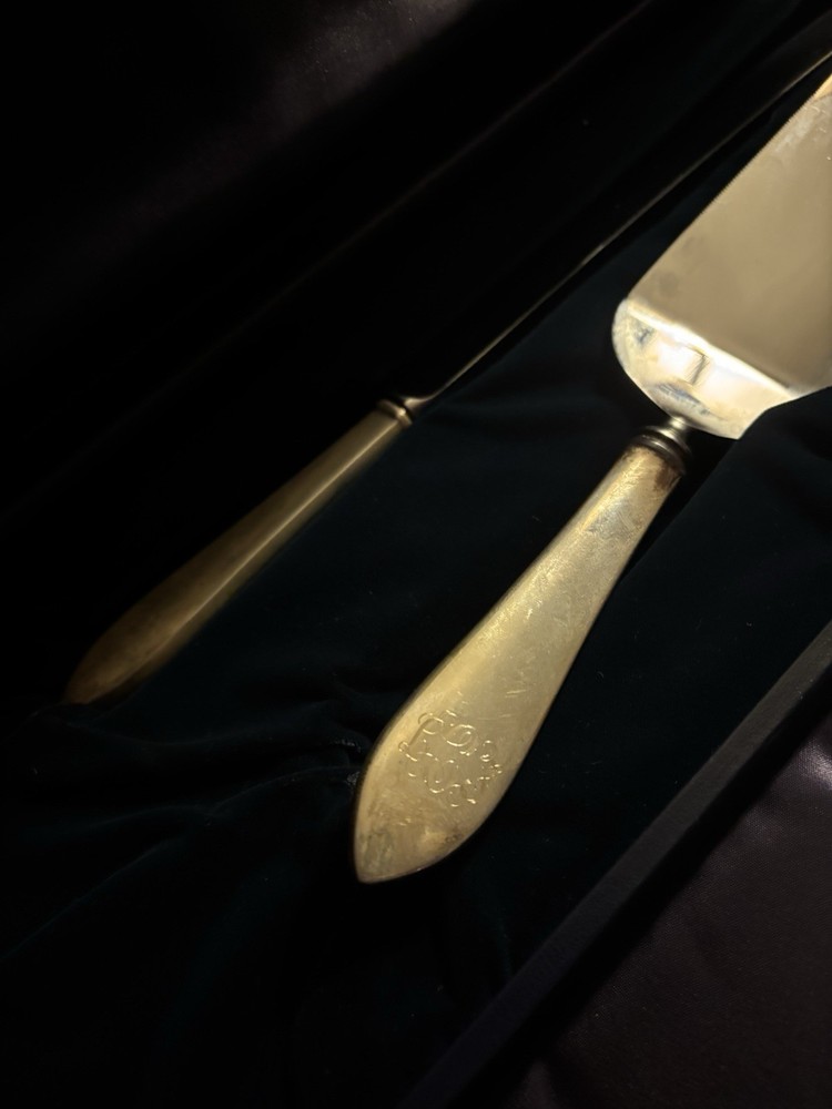 Authentic Tiffany Cake Servers Sterling Silver in box