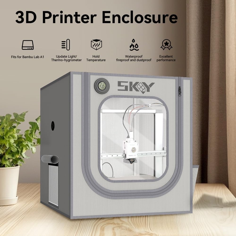 Bambu Lab A1 3D Printer Enclosure LED Light Hygrothermograph Fireproof Dustproof