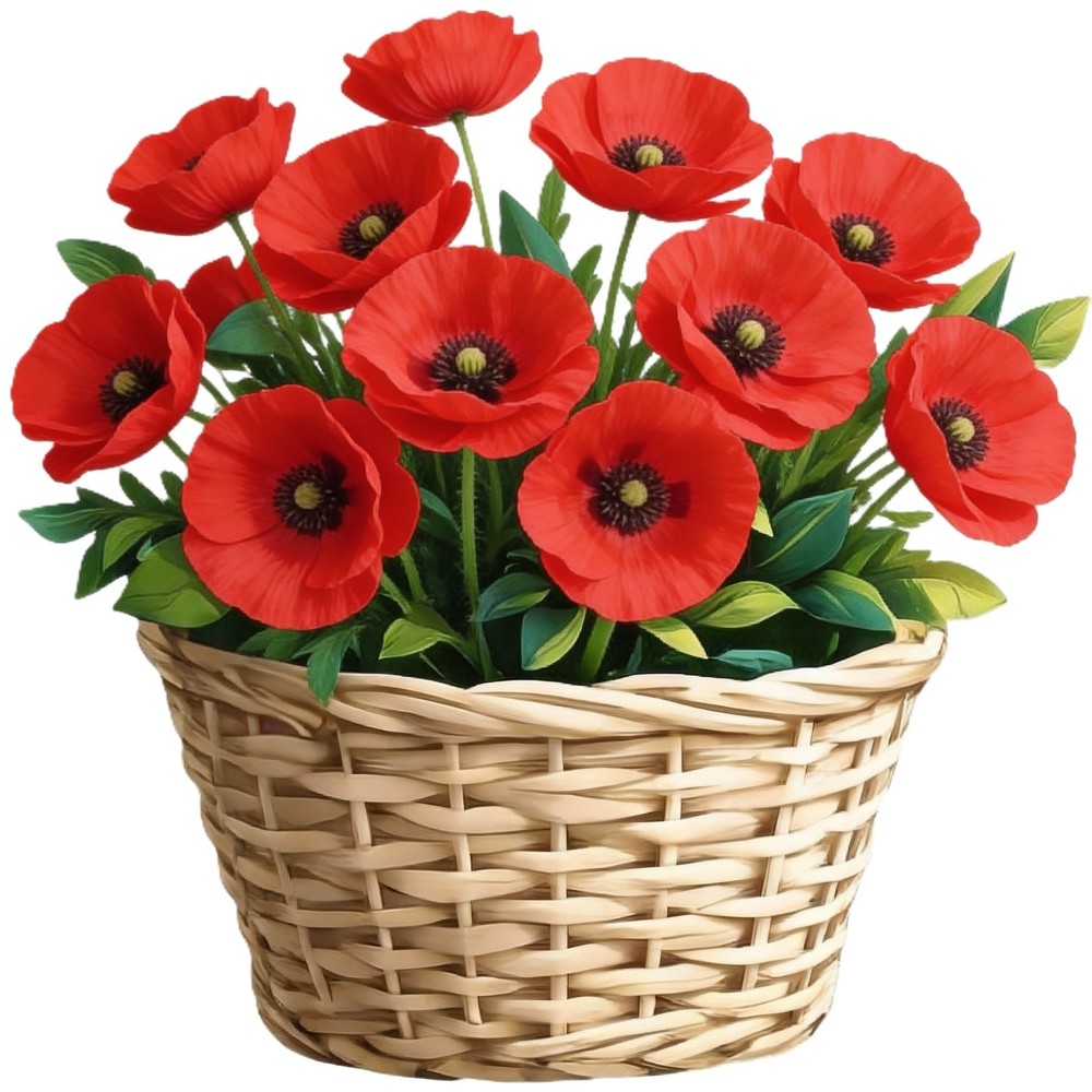 30 Custom Poppies Basket Personalized Address Labels