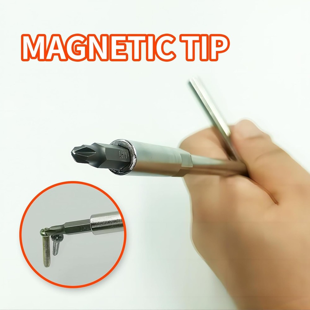 T-Handle Wrench & JIS Screwdriver Set - Includes 6 Silver White, Gray