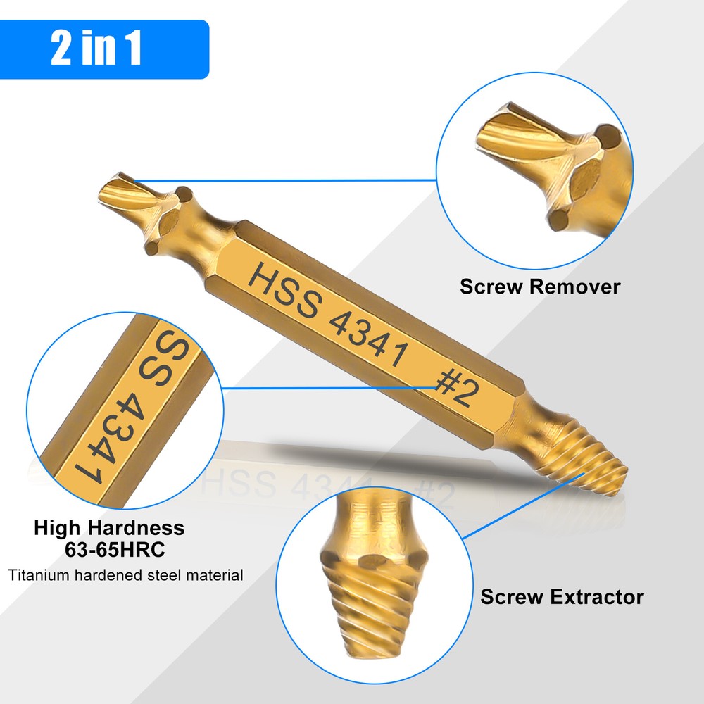 12pcs Fast Damaged Screw Extractor Speed Out Drill Bits Tool Broken Bolt Remover