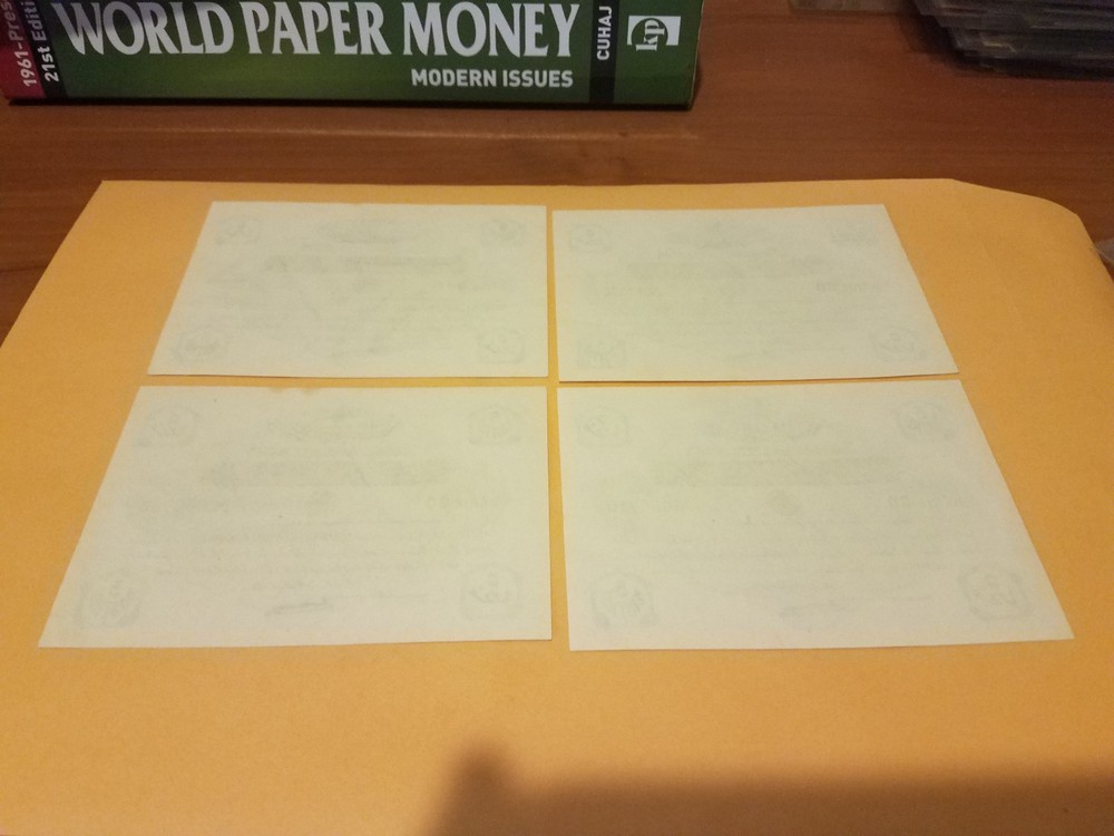4 Turkey notes consecutive notes just light handling only otherwise UNC