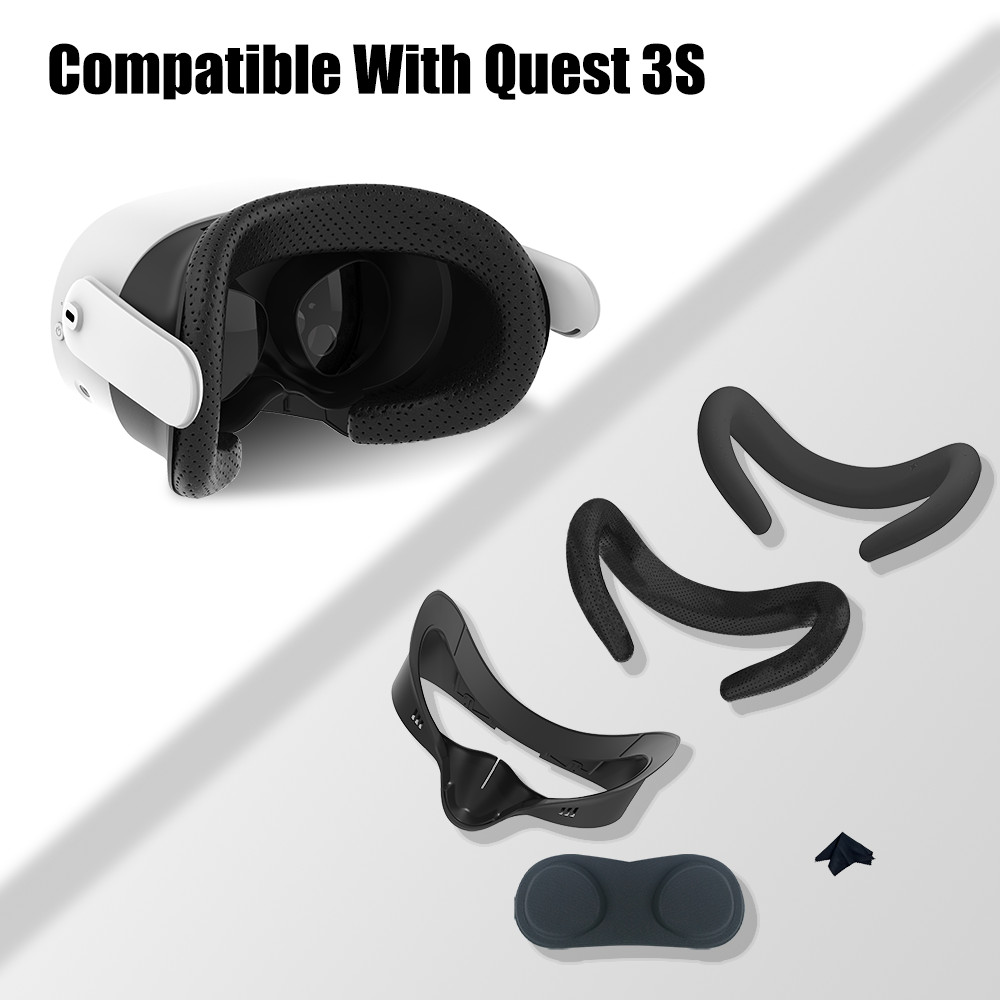 Face Cover for Meta Quest 3S VR Headset PU Pad Interface Replacement Mask