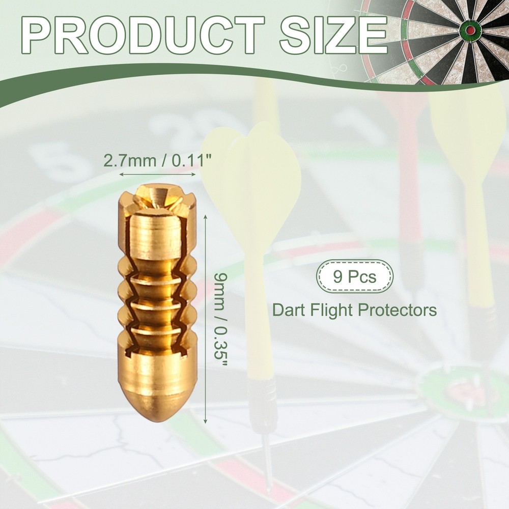 9 Pcs Dart Flight Protectors Fixed 90 Degrees Wing Savers Protects, Gold