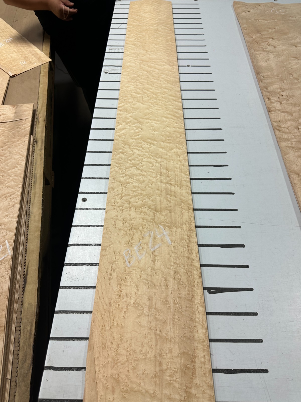 Birdseye Maple Raw Wood Veneer 2 sheets 63" x 8'' BE24